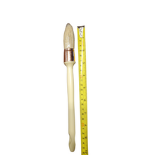 A close-up image of a 7/8" French tip brush, showcasing its fine bristles and sleek design. Made in Italy, it measures approximately 11 inches in length.